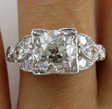 5Ct Round Cut Diamond Milgrain Antique Vintage Estate Ring 14K White Gold Finish