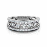 2.5Ct Round Cut Diamond Milgrain Vintage Wedding Ring Band 14K White Gold Finish