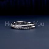 0.3ct Round Cut Moissanite Eternity Criss Cross Wed Band 14k White Gold Plated