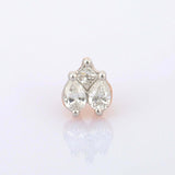 2ct Diamond Pendant Pear Princess Cut Stylish 14k Yellow Gold Finish NO CHAIN