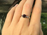 0.5ct Round Cut Red Garnet Engagement Ring 4 Prong Solitaire 14k White Gold Over