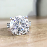 2ct Round Cut Diamond Engagement Ring 14k White Gold Finish Accents Solitaire