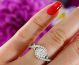 2ct Round Cut VVS1 Diamond Infinity Swirl Engagement Ring 14k White Gold Finish