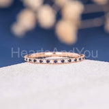 0.5ct Round Cut Simulated Sapphire Eternity Wedding Band 14k Yellow Gold Plated