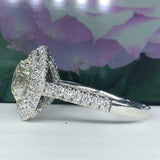 4.5ct Round Cut Diamond Engagement Ring Dual Halo Cocktail 14k White Gold Finish