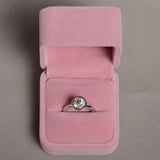 2ct Round Cut VVS1 Diamond Engagement Ring 14k White Gold Finish Bezel Solitaire