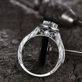 2.4ct Round Cut VVS1D Diamond Split Shank Engagement Ring 14k White Gold Finish