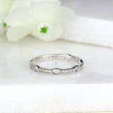 0.3ct Round Cut Moissanite Anniversary Women Wedding Band 14k White Gold Plated
