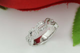 Infinity Twist Wedding Ring Band 1.2ct Round Cut Diamond 14k White Gold Finish