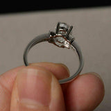 1.5ct Oval Cut Diamond Engagement Ring 14k White Gold Finish Accents Solitaire