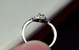 0.55ct Engagement Ring Oval Cut Peridot Dainty Minimalist 14k White Gold Finish