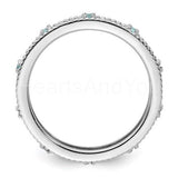 0.5ct Round Cut Simulated Aquamarine Filigree Wedding Band 14k White Gold Plated