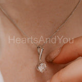 0.5ct Round Cut Moissanite Solitaire Pendant 14k White Gold Plated NO CHAIN