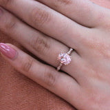 1.9ct Oval Cut Peach Morganite Solitaire Engagement Ring 14k Rose Gold Finish