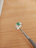 2ct Engagement Ring Oval Cut Green Emerald Split Shank 14k White Gold Finish