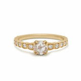 0.7ct Round Cut Diamond Engagement Ring 14k Yellow Gold Finish Accents Solitaire