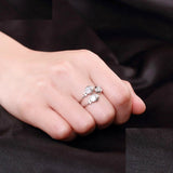 2ct Round Cut Diamond Engagement Ring 14k White Gold Finish 3 Fishes Solitaire