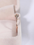 0.5ct Round Diamond Engagement Ring Dainty Minimalist Women 14k Rose Gold Finish