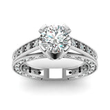 2ct Round Diamond Black Halo Solitaire Engagement Ring 14k White Gold Finish New