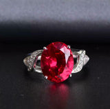 2.3ct Engagement Ring Oval Cut Pink Ruby Split Shank 14k White Gold Finish