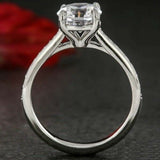 1.5ct Round Cut Diamond Classic Solitaire Engagement Ring 18k White Gold Finish