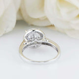 2.5ct Round Cut VVS1D Diamond Engagement Ring Halo Solitaire 14k White Gold Over