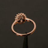 1.2ct Engagement Ring Oval Cut Peach Morganite Floral Halo 14k White Gold Finish