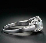 2ct Asscher Cut VVS1 D Diamond Solitaire Engagement Ring 14k White Gold Finish