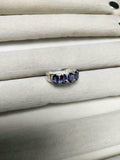2.5ct Wedding Ring Band Oval Cut Purple Amethyst Five Stone 14k WhiteGold Finish