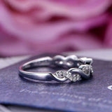 0.57ct Round Cut VVS1D Diamond Wedding Band Ring Infinity 14k White Gold Finish