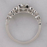 3.5ct Round Cut Diamond Milgrain Vintage Engagement Ring 18K White Gold Finish