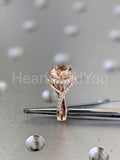 2ct Round Cut Simulated Morganite Halo Split Shank Ring 14k Yellow Gold Plated