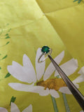 1ct Engagement Ring Round Cut Green Emerald Solitaire Women 14k WhiteGold Finish