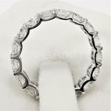 2.2ct Round Cut Moissanite Eternity Women Wedding Band 14k White Gold Plated