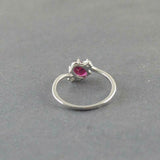 1.22ct Engagement Ring Oval Cut Pink Ruby Swirl Trilogy 14k White Gold Finish