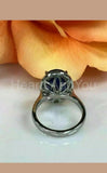 2.3ct Oval Cut Simulated Blue Sapphire Halo Engagement Ring 14k WhiteGold Plated