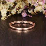Half Eternity Wedding Band 0.75ct Round Cut VVS1D Diamond 14k Rose Gold Finish