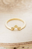 0.2ct Round Cut Moissanite Crown Minimalist Engagement Ring 14k Gold Plated