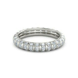 5Ct Round Cut Diamond Unique Three Row Eternity Wedding Band 14K White Gold Over