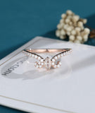 0.5ct Marquise Cut Simulated Diamond Bezel Set Wedding Band 14k Rose Gold Plated