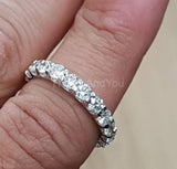 2.2ct Round Cut Moissanite Anniversary Women Wedding Band 14k White Gold Plated