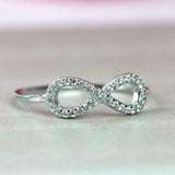 1.2ct Round Cut Diamond Engagement Ring Infinity Minimalist 14k White Gold Over