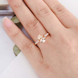 1.5ct Oval Cut Peach Morganite Engagement Ring Diamond Accents 14k RoseGold Over