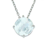 1ct Blue Aquamarine Pendant Chain Marquise Cut Solitaire 14k White Gold Finish