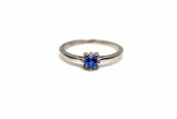 0.3ct Engagement Ring Princess Cut Blue Sapphire Minimalist 14k WhiteGold Finish