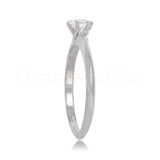 0.5ct Round Cut Moissanite Solitaire Women Engagement Ring 14k White Gold Plated