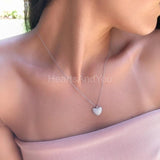 1ct Round Cut Moissanite Pave Cluster Pendant with Chain 14k White Gold Plated