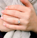 0.5ct Princess Simulated Diamond Solitaire Minimalist Ring 14k White Gold Plated
