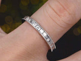 1.5ct Baguette Cut Diamond Wedding Band Channel Set Eternity 14k White Gold Over
