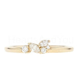 0.2ct Marquise Cut Simulated Diamond Minimalist Ring 14k Yellow Gold Plated